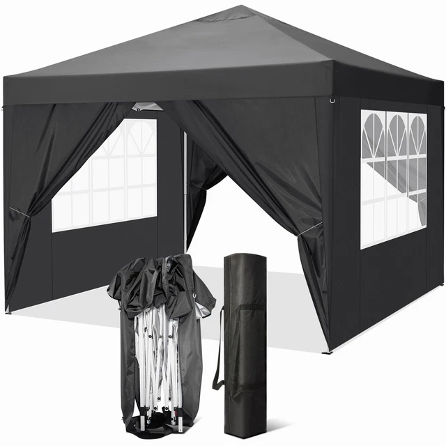 3x3m Pop-Up Pavillion Gartenzelt Party wasserdicht Pavillion Faltbar Seitenteile 2