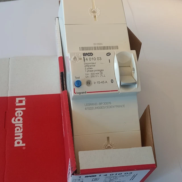 Disjoncteur de branchement bipolaire non différentiel LEGRAND 15/45A