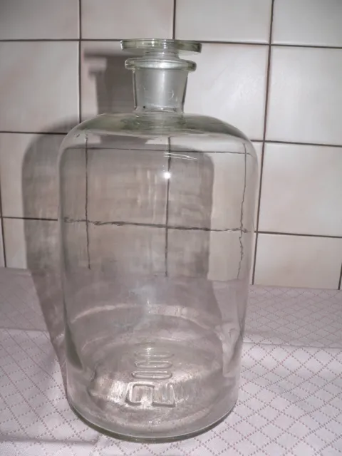 Große alte Glasflasche - Apothekerflasche - Laborflasche 5L