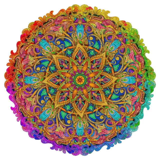 Wooden Puzzle for Adults, AAGOOD Mandala Wooden Puzzles Jigsaw Unique Animal ...