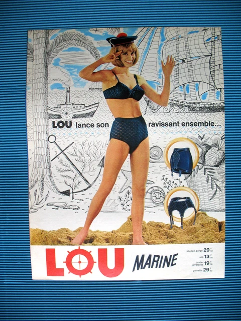 Lou Marine Press Release Lingerie Set Underwear French Ad 1968