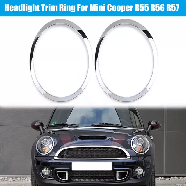 2 X ANELLO ornamentale per 07-15 MINI Cooper C S R55-R59 fari anello nero  lucido EUR 45,21 - PicClick IT