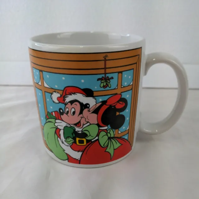 Walt Disney Applause Christmas Mug 12oz. Coffee Mug Mickey Minnie 1988 Vintage