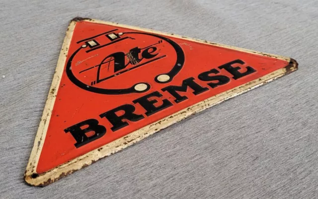 Blechschild Reklameschild "Ate" Bremse, Oldtimer Werbung Reklame ALT & Original