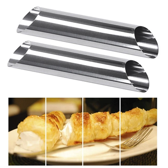 Lot de 9 tubes à cannoli en acier inoxydable pour crème et crêpes Lot de 9 tubes à cannoli en acier inoxydable pour crème et crêpes