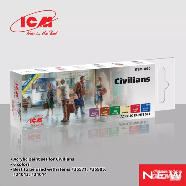 ICM: Acrylic paint set for Civilians 6 x 12 ml [3303030]