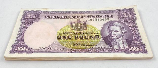 New Zealand - 1 Pound - Fleming - 39 Consecutive - 299 380639 - 380677 - EF
