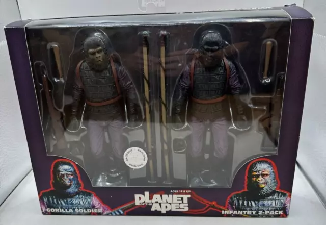 Sammlerstück Planet der Affen Gorilla Soldat Infanterie 2er-Pack NECA *VERSANDFREI*