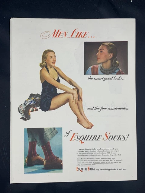 Magazine Ad* - 1947 - Esquire Socks - Sexy Swimsuit Girl - #2