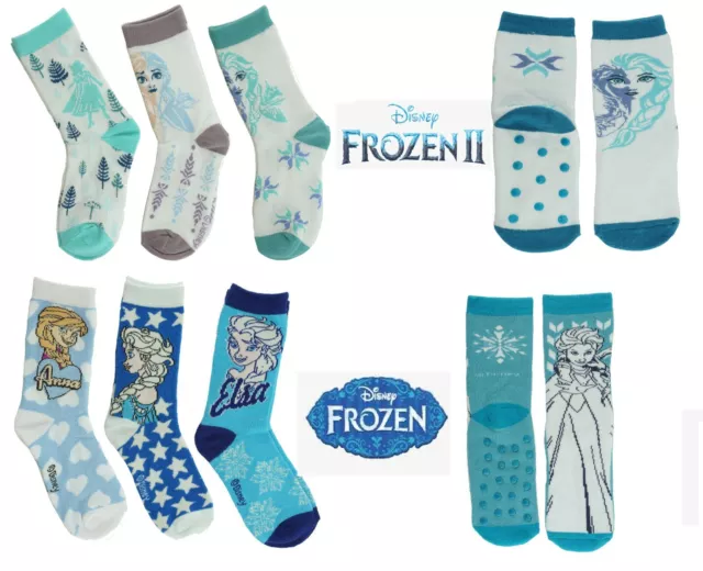 Frozen & Frozen-II Cotton Ankle, Anti Slip & Slipper Kids Girls School Socks New