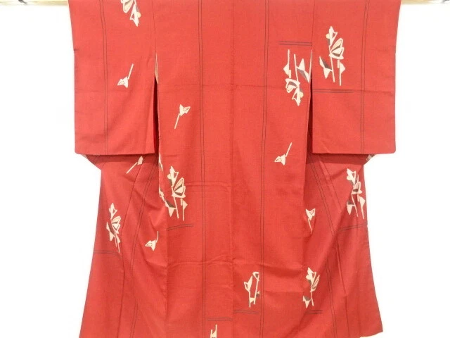 6638330: Japanese Kimono / Antique Omeshi Kimono / Taisho Roman Style / Woven Ab