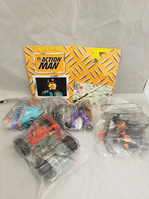 Action Man Figures Full Set Mcdonalds Uk Happy Meal Toys With Box Sealed 2001