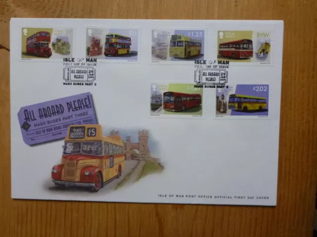 2019 Isle Of Man Buses Set Of 6 Stamps First Day Cover