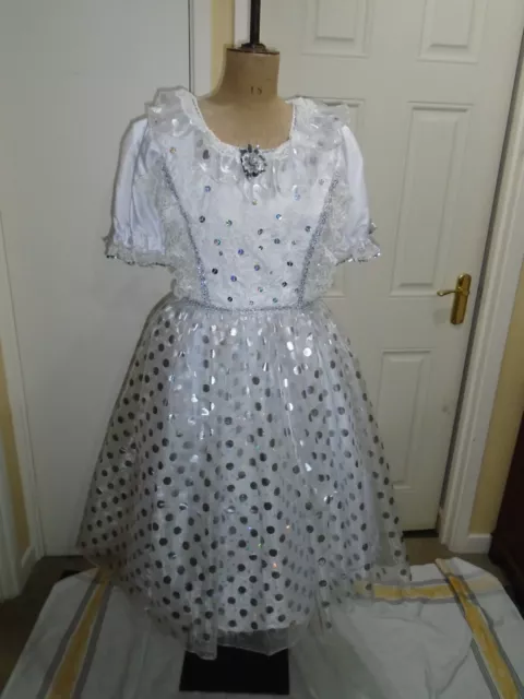 Costume fata pantomima abito a macchie argento, costume taglia media 39 busto