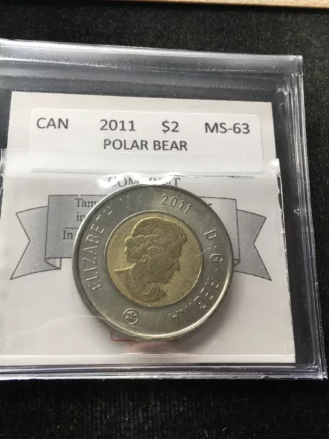 2011 Coin Mart Graded Canadian, Toonie, Two Dollar, **MS-63**