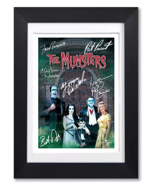 The Munsters Cast Signed Poster Tv Show Series Dvd Print Photo Autograph Gift