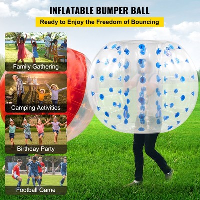 1.2m / 1.5m Body Bubble Balls Diameter 4 ft / 5 ft Triclicks Inflatable Bumper Bubble Soccer Ball Giant Human Hamster Ball for Adults and Teens 