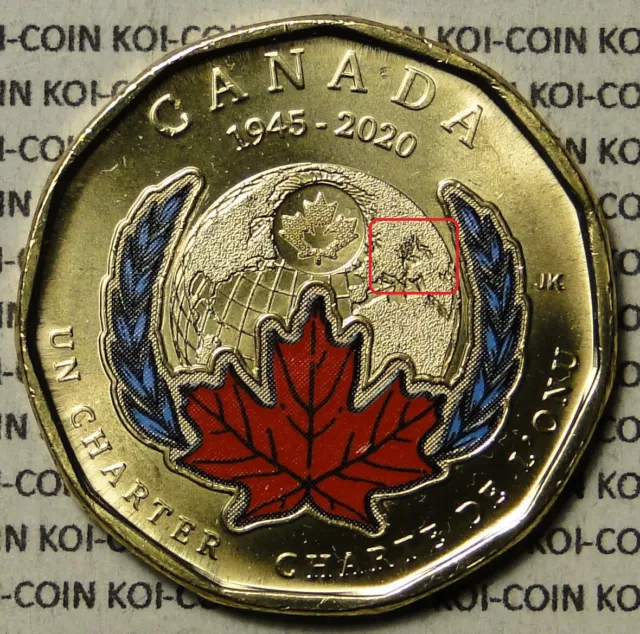 *Error*War Prophet*BU Canada 2020 UN Charter $1 dollar coin