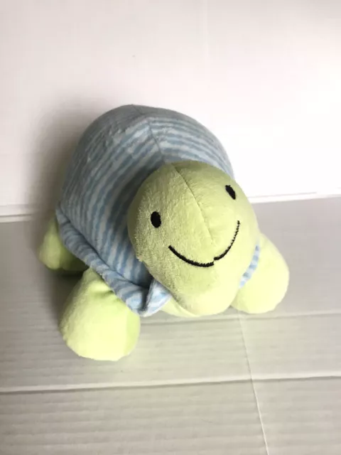 CoCaLo Baby Turtle Plush Super Soft Green Blue Stripes 11" Stuffed Animal Toy