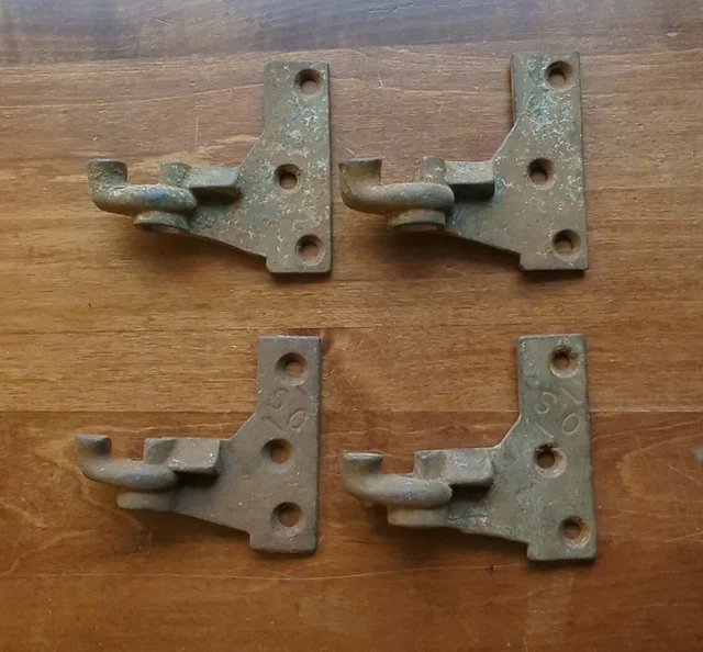 Lot of 4 ANTIQUE CAST IRON VICTORIAN LIFT OFF SHUTTER HINGE Parts hardware