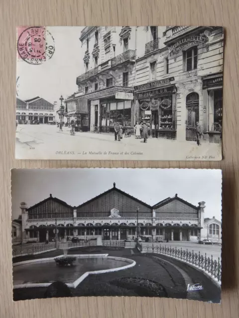 Orleans -2 Cartes Postales-Cpa-La Gare-La Mutuelle De France Et Des Colonies