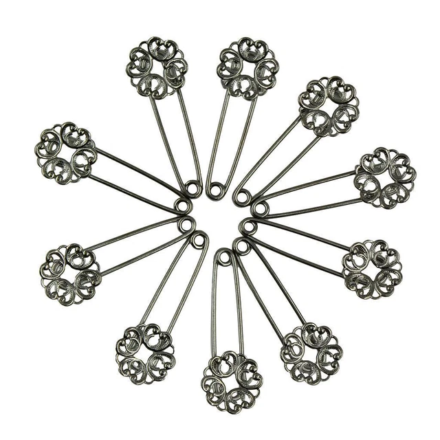 10 Stücke Exquisite  Filigrane  Hohle   DIY Brosche Hijab Pins Schmuck für