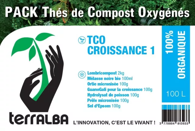 Pack TCO croissance 1 pour 100L de thés de compost potager microorganismes