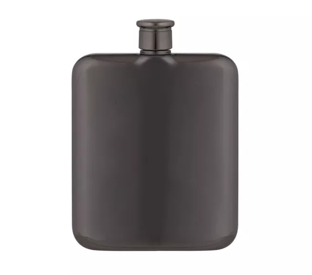 Davis & Waddell Summit Hip Flask 6oz Stainless Steel Liquor Bottle Gunmetal