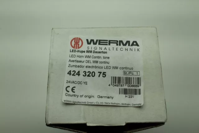 Werma 42432075 LED-Hupe WM-Dauerton, "gelb" 24V AC/DC "Neu&OVP"