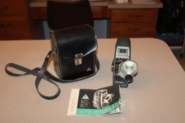 VINTAGE TOWER NO. 9187 8MM MOVIE CAMERA w/CASE & MANUAL NO TURRET