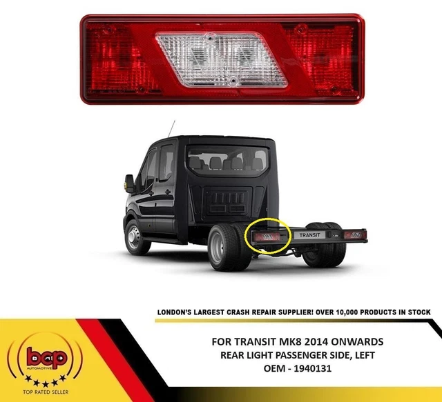 Number Plate Light Assembly For Ford Transit Pick Up MK8 Drop Side 2014+ - 1815613