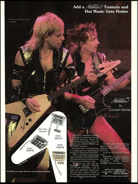 Judas Priest K.K. Downing Glenn Tipton 1984 Kahler Tremolo Bridge System ad