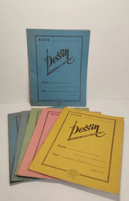 anciens Cahiers De Dessin Scolaire Vintage Année 60/70 Lot De 6 🔵