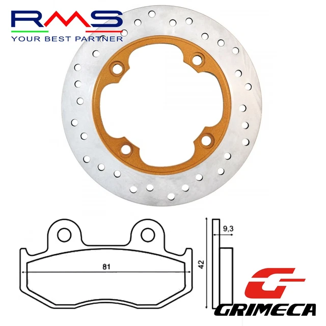 Disque / Frein Avant Plaquettes Grimeca Frittées Honda Nes @ 150 2000 2006