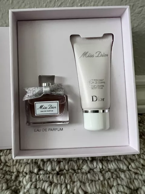 Miss Dior Travel Gift Set Eau De Parfum EDP 5ml &Moisturizing Body Milk 20ml NIB