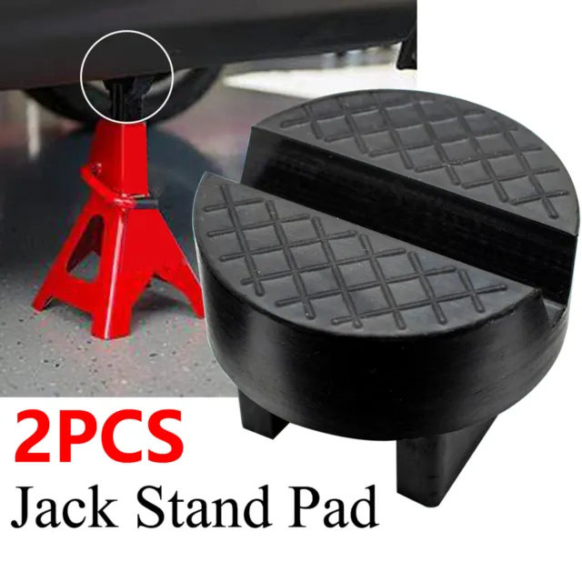 Car Jack Stand Pad Slotted Puck Support Frame Rail Pinch Weld Protector Rubber,