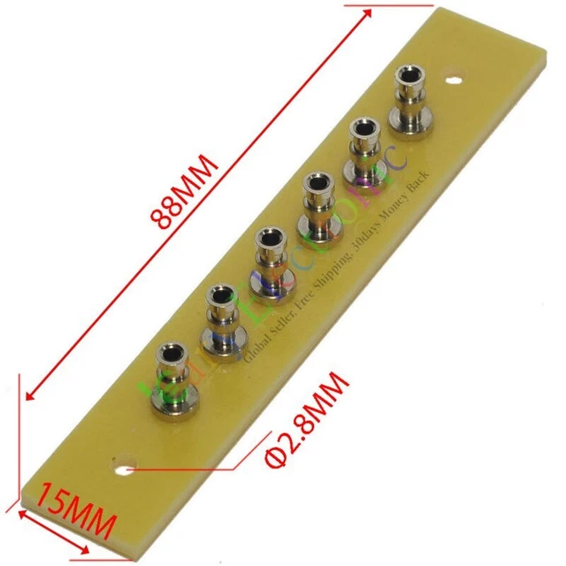 4pc copper plated nickel Fiberglass Turret Terminal Strip 6pin Lug Tag Board