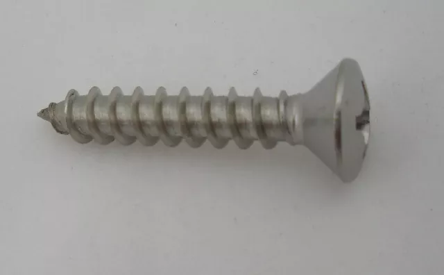 100 Stainless Steel Phillips Oval Head Tapping Screw #10 x 1.25"