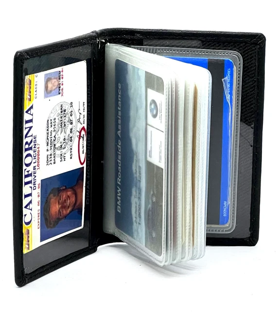 Vera Pelle Business Scheda Organizer Plastica Inserto Id Porta Carte di Credito