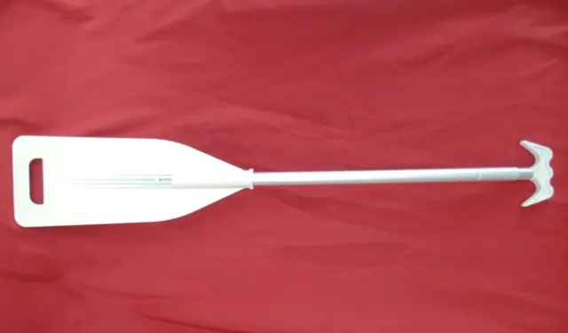 Boat Paddle Oar Aluminum White Telescoping Adjustable 4 to 6ft Hook Marine Kayak