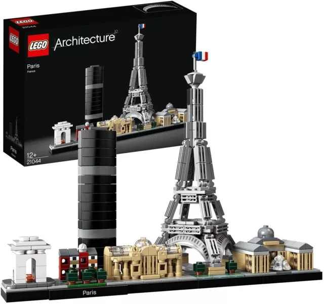 LEGO 21044 Architecture Paris, Modellbausatz mit Eiffelturm und Louvre-Modell, S