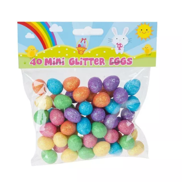 Pascua Purpurina Huevos Decoración,Capó Artes y Manualidades,Caza - 40 Pack 2cm