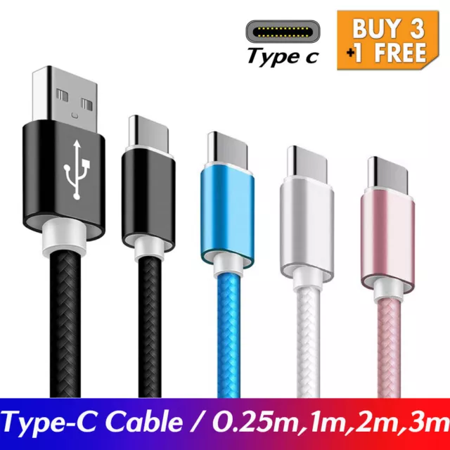 Type-C USB-C Male Data Snyc FAST Charger Charging Cable Samsung S9+ S8 Note9