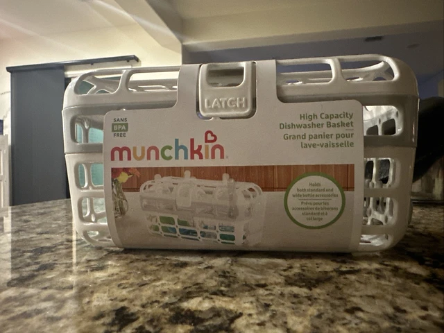 Munchkin Deluxe High Capacity Dishwasher Basket 25% Larger New With Package Gray