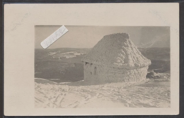 Schnee  Schneehütte  Winter  alte Fotokarte  gest. Straubing  1913