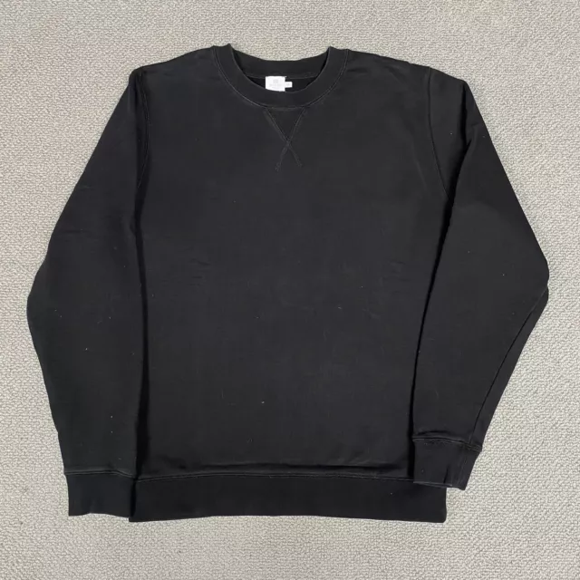 SUNSPEL Sweatshirt Mens Medium Black Pullover Jumper Sweater Long Sleeve Cotton