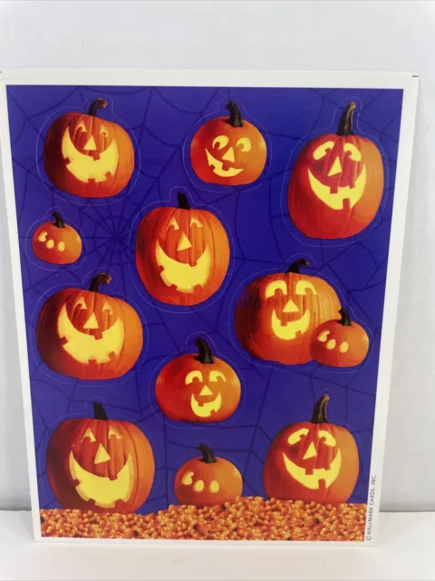 VTG Hallmark Stickers  Halloween  Pumpkin Jack O Lanterns NEW Spider Web