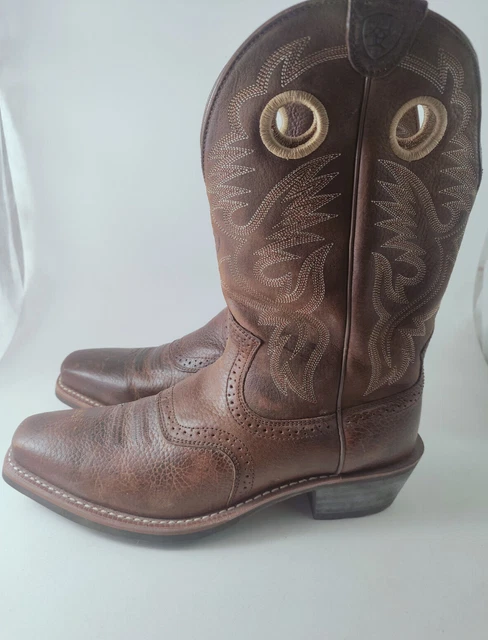 ARIAT ROUGHSTOCK BROWN oiled leather cowgirl work boots Round Toe ATS 7.5 38.88 PicClick