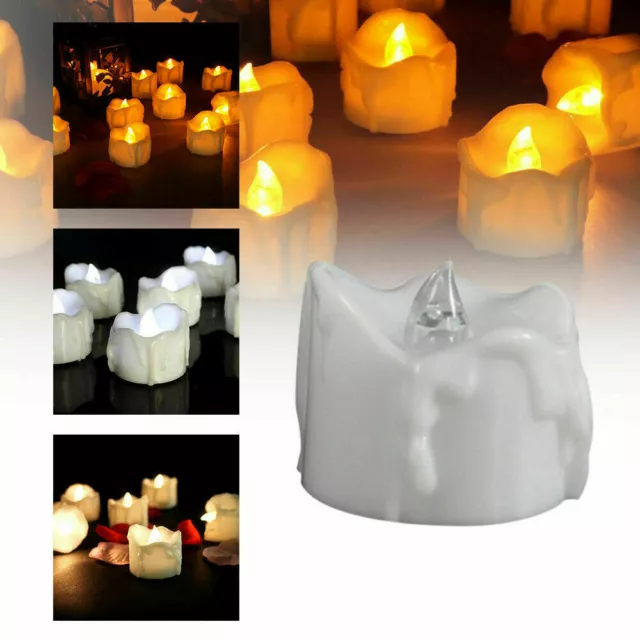 Solar LED Teelichter Flackernde Kerzen Elektronische Lampe Dekor Warmweiß/Weiß