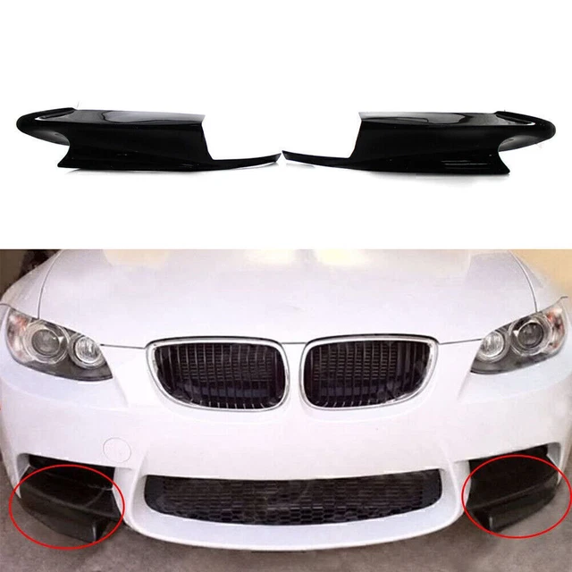 2 pz labbro paraurti anteriore destro e sinistro nero ABS per BMW E92 M3 2008-2013